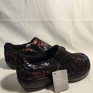 Spring Step Iridescent Black Mules